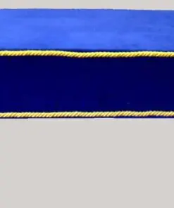 Craft Bible Cushion Blue Velvet Yellow Trimmed