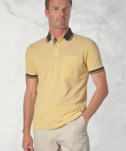 Bowrey Pure Cotton Lemon Melange Pique Polo Shirt