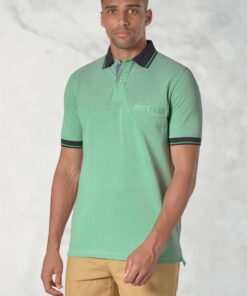 Bowrey Pure Cotton Apple Melange Pique Polo Shirt