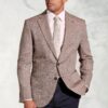Tailored Fit Brando Chestnut Herringbone Linen Blend Jacket