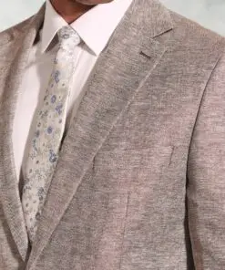 Alternative view of Tailored Fit Brando Chestnut Herringbone Linen Blend Jacket