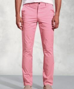 Tailored Fit Broderick Pink Garment Dyed Casual Trousers