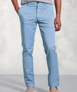 Tailored Fit Broderick Blue Garment Dyed Casual Trousers