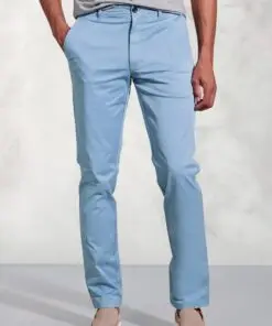 Tailored Fit Broderick Blue Garment Dyed Casual Trousers