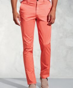 Tailored Fit Broderick Coral Garment Dyed Casual Trousers