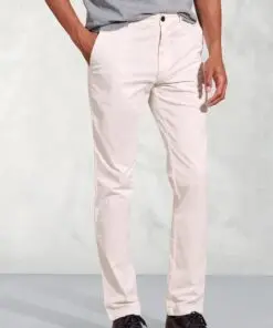 Tailored Fit Broderick White Garment Dyed Casual Trousers