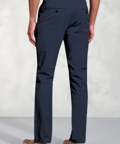 Alternative view of Tailored Fit Broderick Navy Garment Dyed Casual Trousers