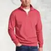 Brolin Red Garment Dyed Zip Neck Sweatshirt