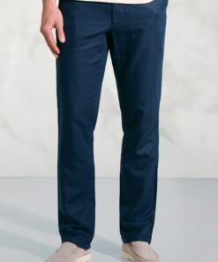 Regular Fit Caine Blue Linen Cotton Trousers