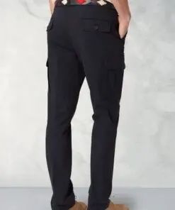 Alternative view of Tailored Fit Carlos Navy Cotton Stretch Cargo Trouser
