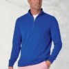 Cash Pure Cotton Cobalt Zip Neck Sweatshirt