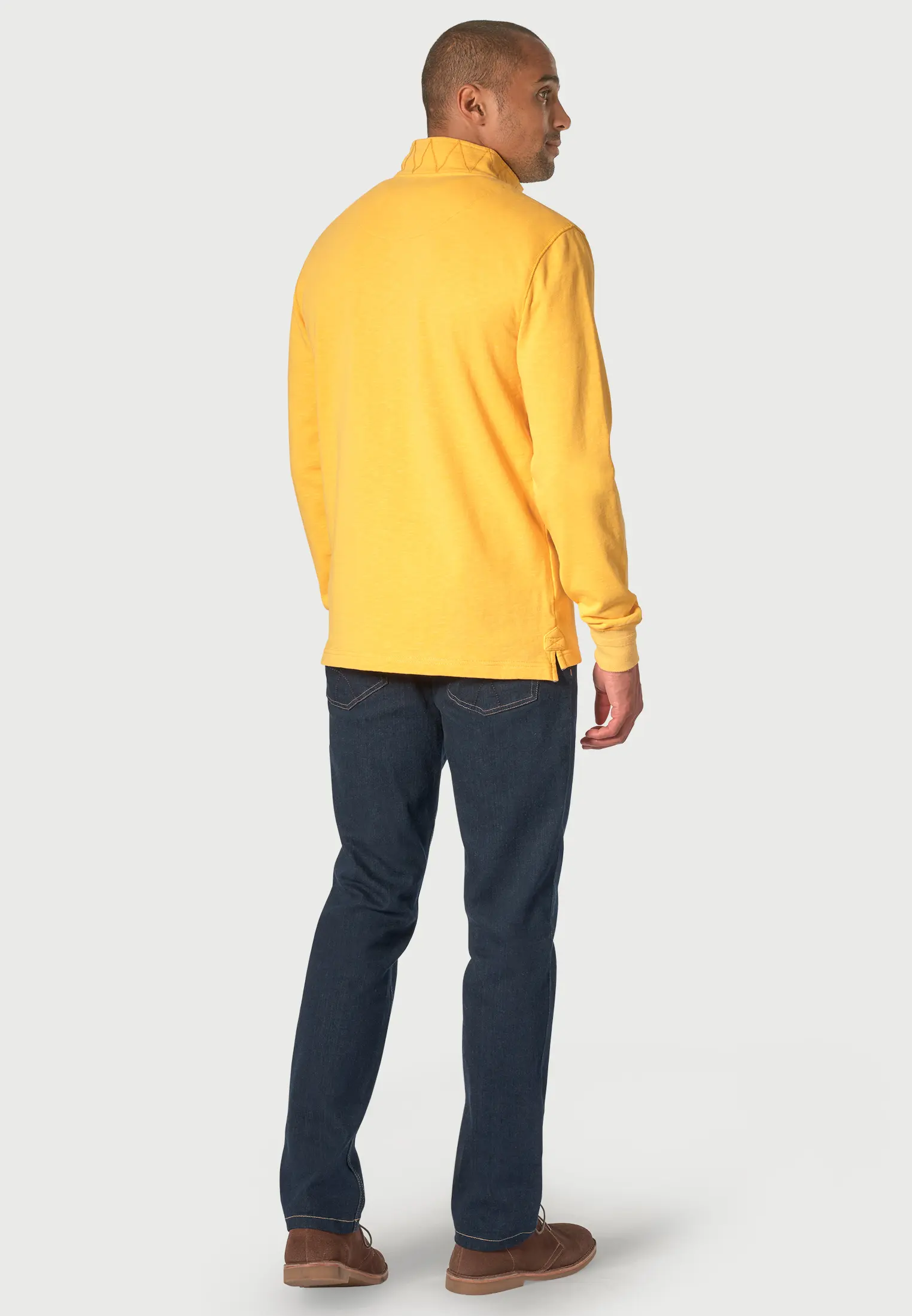 Cash Pure Cotton Lemon Zip Neck Sweatshirt - Image 2
