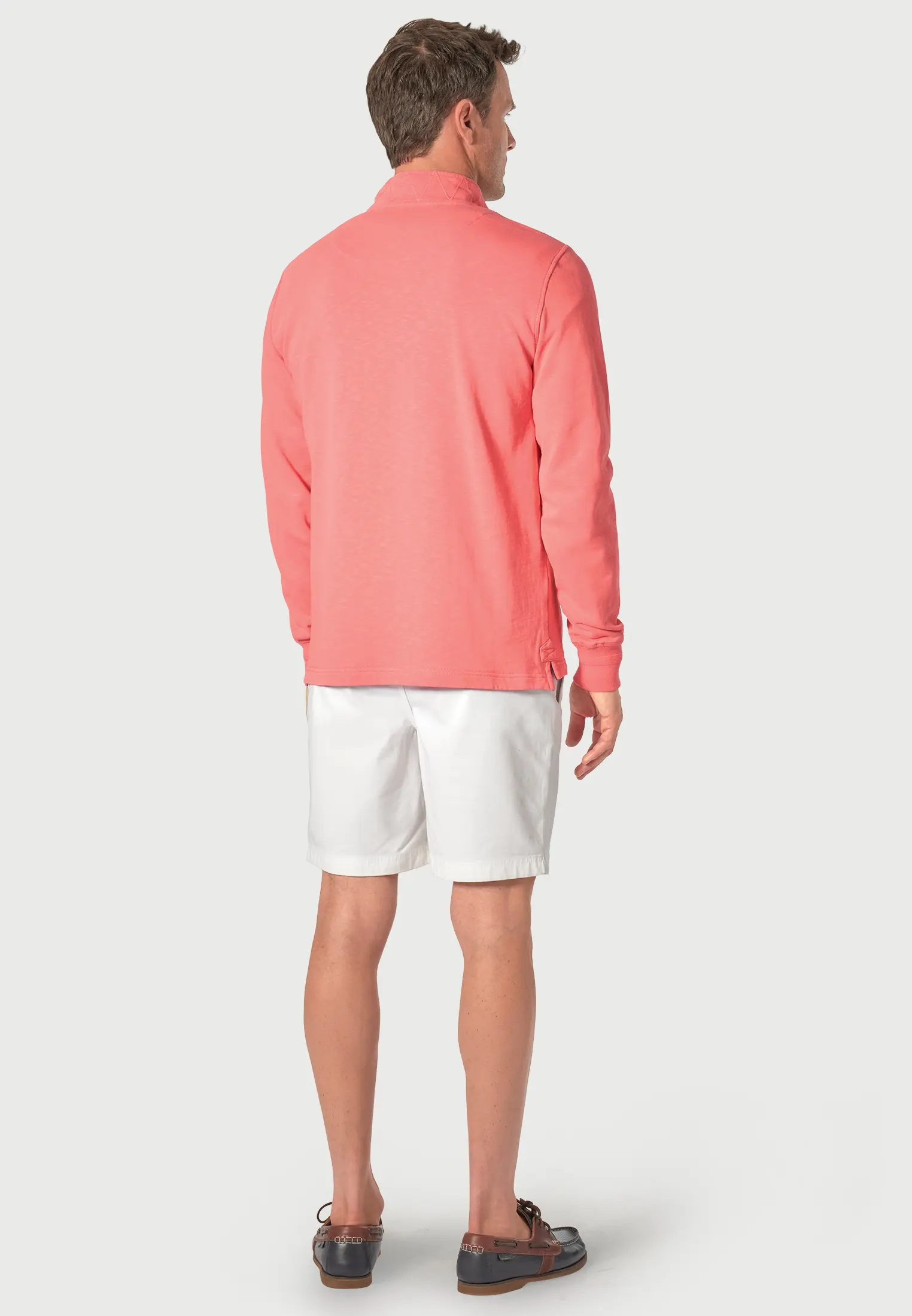 Cash Pure Cotton Coral Zip Neck Sweatshirt - Image 2