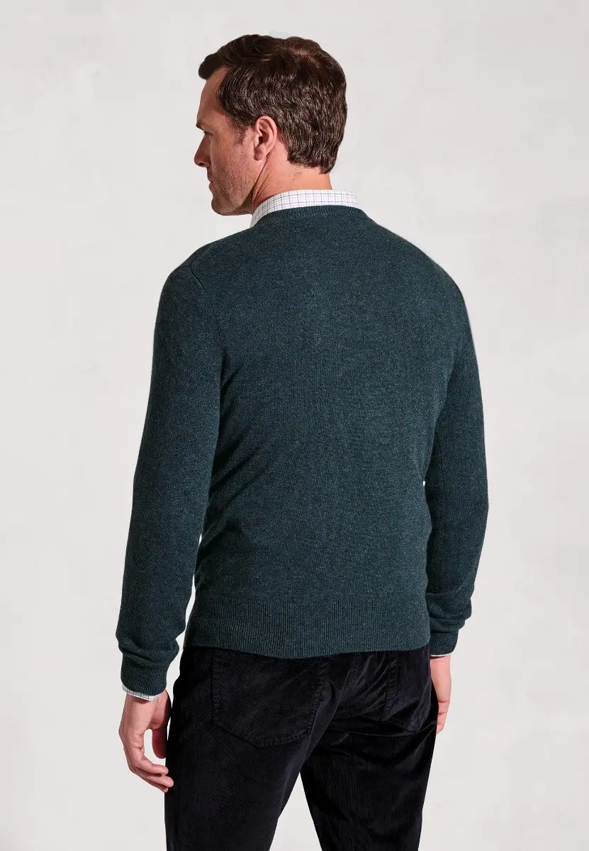 Petrol Cashmere Crew Neck Jumper - Image 2