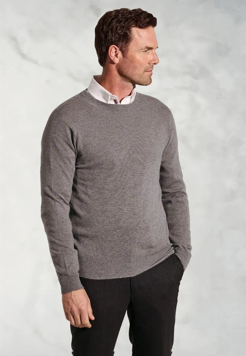 Taupe Cashmere Crew Neck Jumper