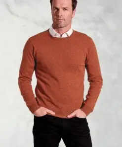 Burnt Orange Cashmere Crew Neck Jumper