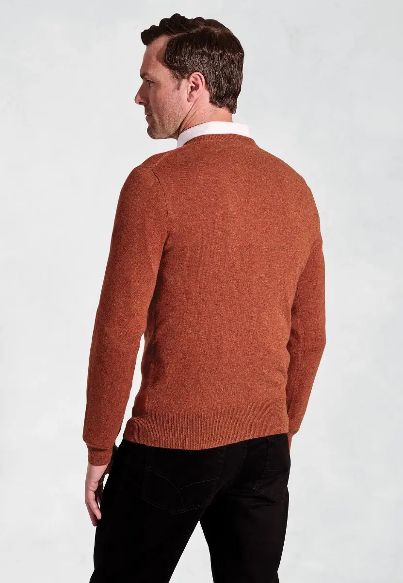 Burnt Orange Cashmere Crew Neck Jumper - Image 2