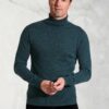 Petrol Cashmere Roll Neck Jumper