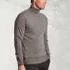 Taupe Cashmere Roll Neck Jumper