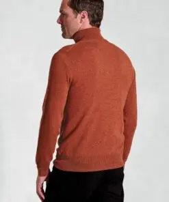 Alternative view of Burnt Orange Cashmere Roll Neck Jumper
