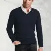 Navy Cashmere V-Neck Jumper