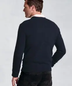 Alternative view of Navy Cashmere V-Neck Jumper