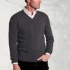 Charcoal Cashmere V-Neck Jumper