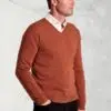 Burnt Orange Cashmere V-Neck Jumper