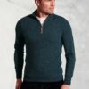 Petrol Cashmere Zip Neck Jumper