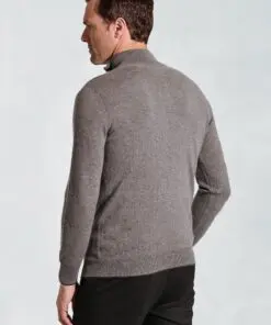 Alternative view of Taupe Cashmere Zip Neck Jumper