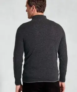 Alternative view of Charcoal Cashmere Zip Neck Jumper