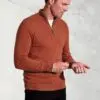 Burnt Orange Cashmere Zip Neck Jumper