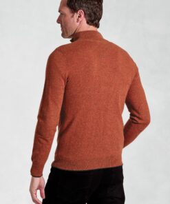 Alternative view of Burnt Orange Cashmere Zip Neck Jumper