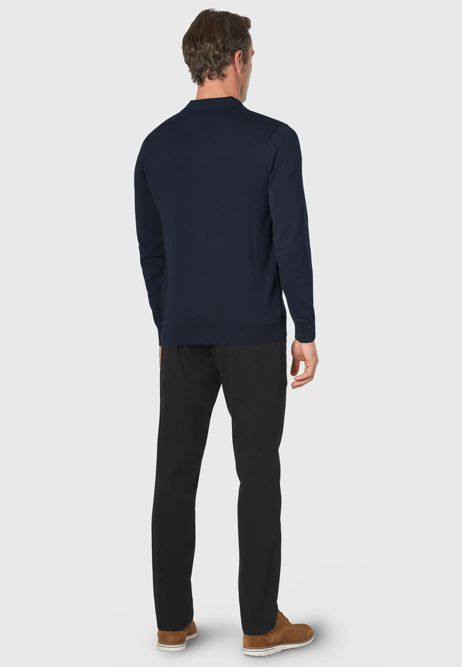 Casper Navy Long Sleeve Polo Shirt - Image 2