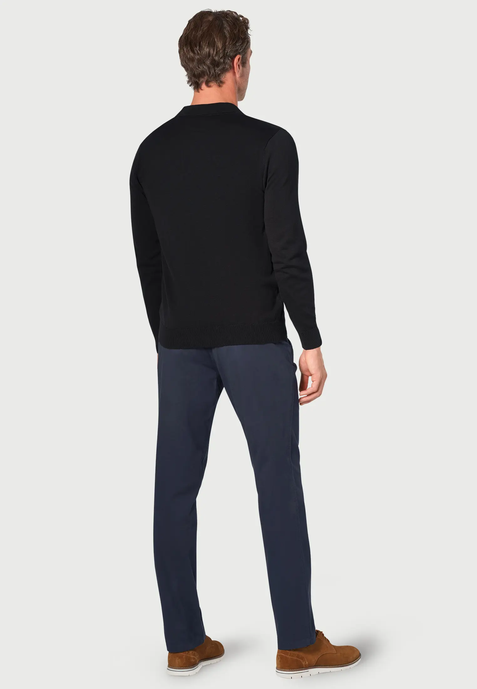 Casper Black Long Sleeve Polo Shirt - Image 2