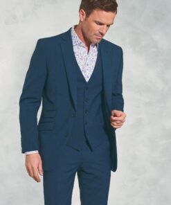 Tailored Fit Cassino Navy Check Washable Suit Jacket