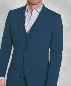 Alternative view of Tailored Fit Cassino Navy Check Washable Suit Jacket