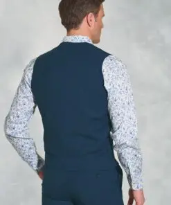 Alternative view of Tailored Fit Cassino Navy Check Washable Waistcoat