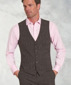 Tailored Fit Cassino Grey Check Washable Waistcoat