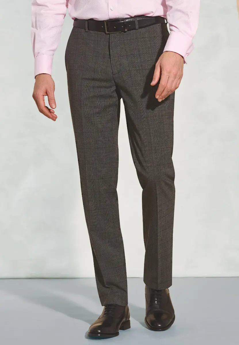 Tailored Fit Cassino Grey Check Washable Suit Trouser