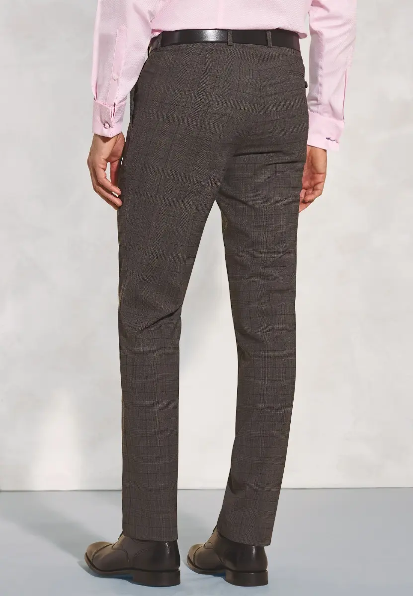 Tailored Fit Cassino Grey Check Washable Suit Trouser - Image 2