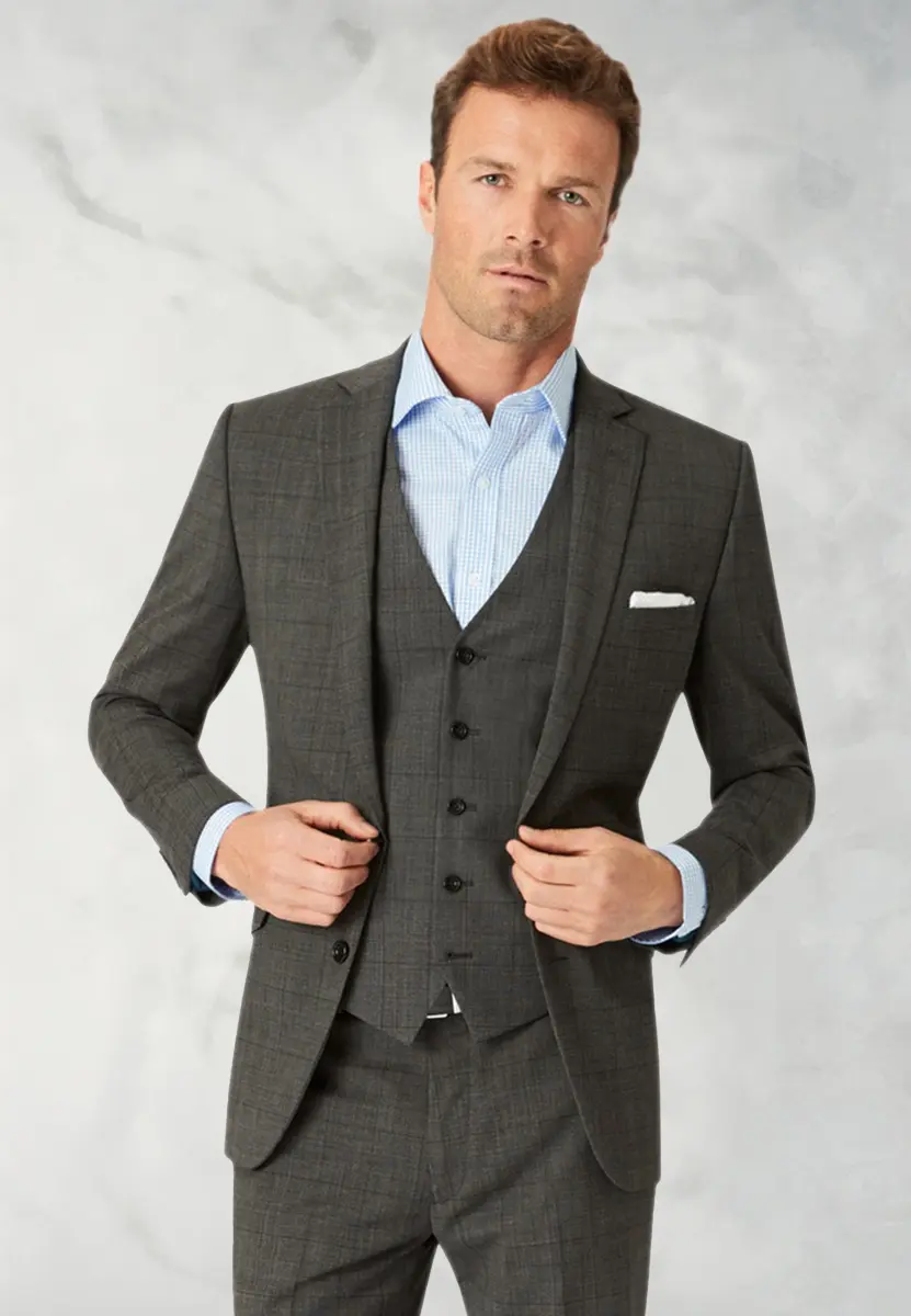 Tailored Fit Cassino Grey Check Washable Suit Jacket