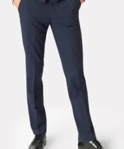 Tailored Fit Cassino Navy Check Washable Suit Trouser