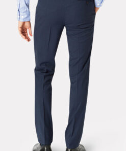 Alternative view of Tailored Fit Cassino Navy Check Washable Suit Trouser
