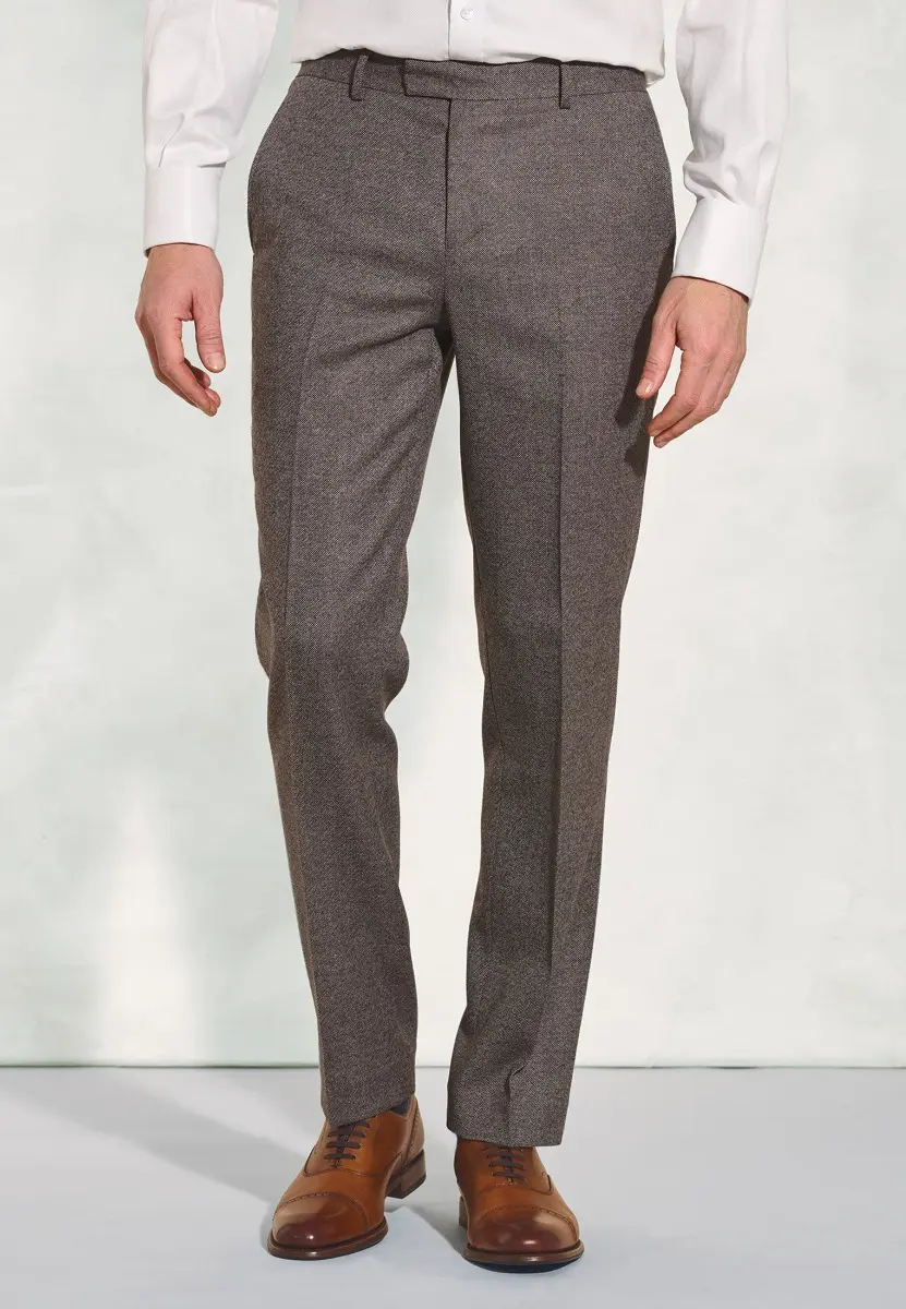 Tailored Fit Clifford Grey Donegal Wool Suit Trouser