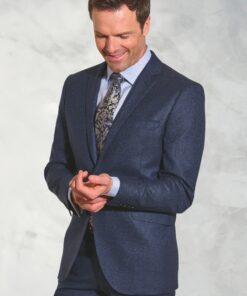 Tailored Fit Clifford Navy Donegal Wool Suit Jacket
