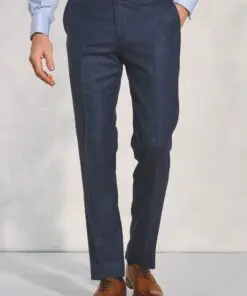 Tailored Fit Clifford Navy Donegal Wool Suit Trouser