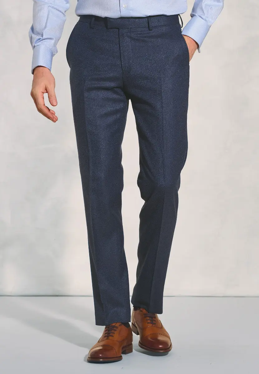 Tailored Fit Clifford Navy Donegal Wool Suit Trouser