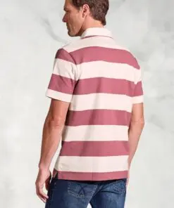 Alternative view of Clooney Pink Hooped Short Sleeve Rugby Shirt