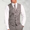 Tailored Fit Coltrane Chestnut Brown POW Check Pure New Wool Suit Waistcoat